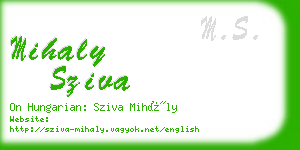 mihaly sziva business card